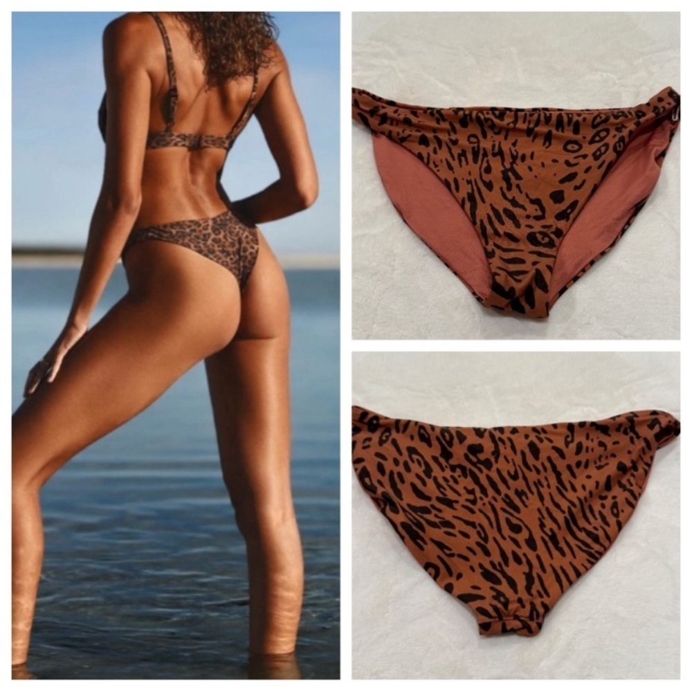 New! Vitamin A Leopard Banded Bikini bottoms cheetah animal print 10663